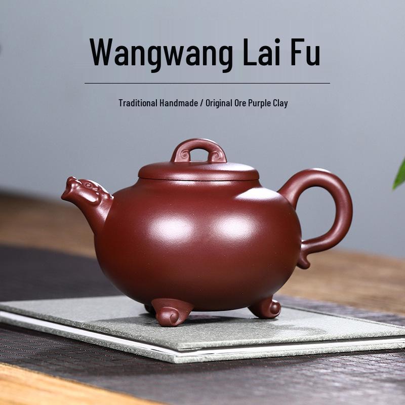 

Yixing Pure Handmade Purple Clay Teapot - Wangwang Laifu High-End Tea Set Gift Box