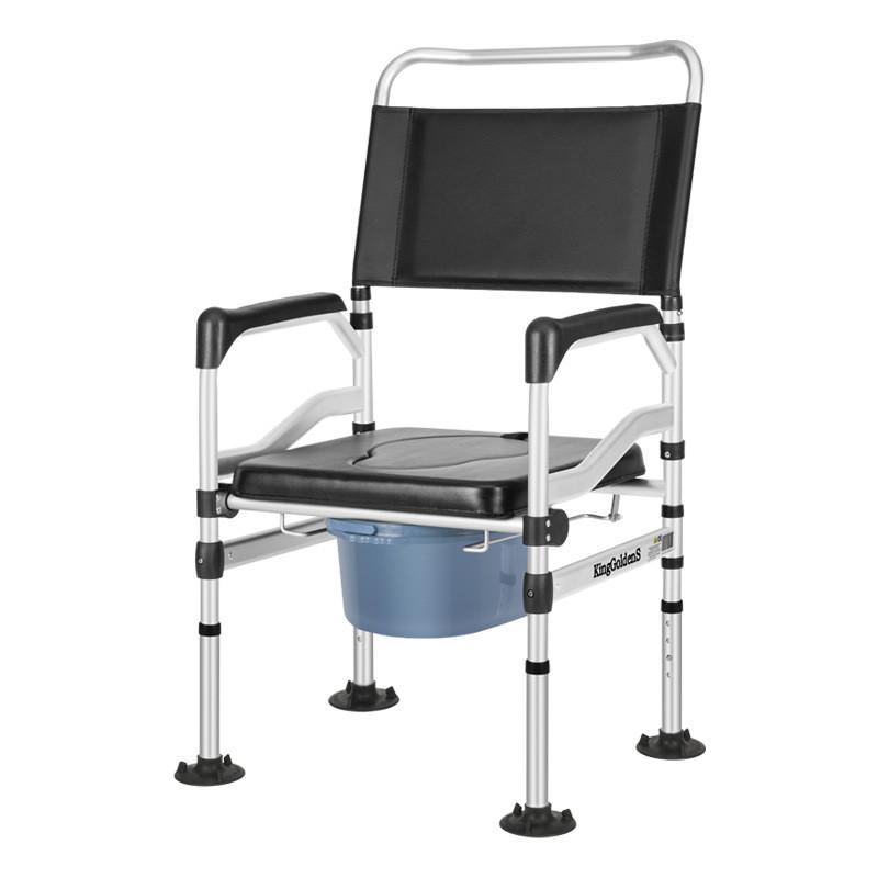 Household Portable Elderly Care Toilet Chair Height Adjustable Bathroom Shower Chair Foldable Patient Commode Chair