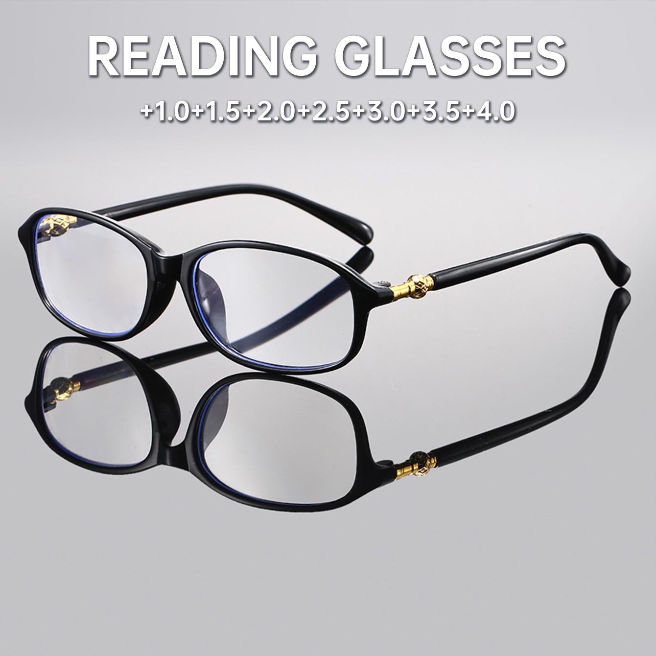 

New Men Women Round&Square Frame Boho Y2K Reading Glasses Anti Blue Light Eyewear Spectacles Fashion Presbyopic Eyeglasses +100 чёрный