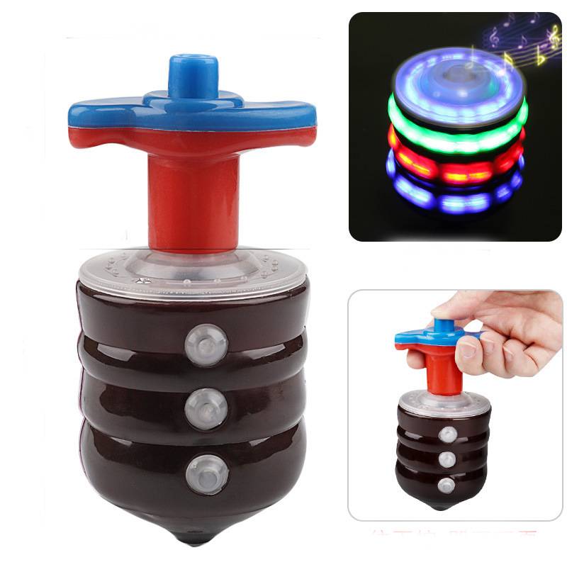 Top Spinning Music Toy Gyroscope Color Conversion Flash Light Gift Children
