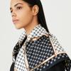 Daks Square Silk Scarf Black Dd Pattern Dcsc3e021