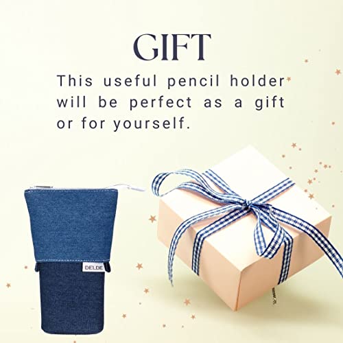 Sunstar Stationery Pencil Case, Delde Slim Pouch, Denim Blue, S1415891