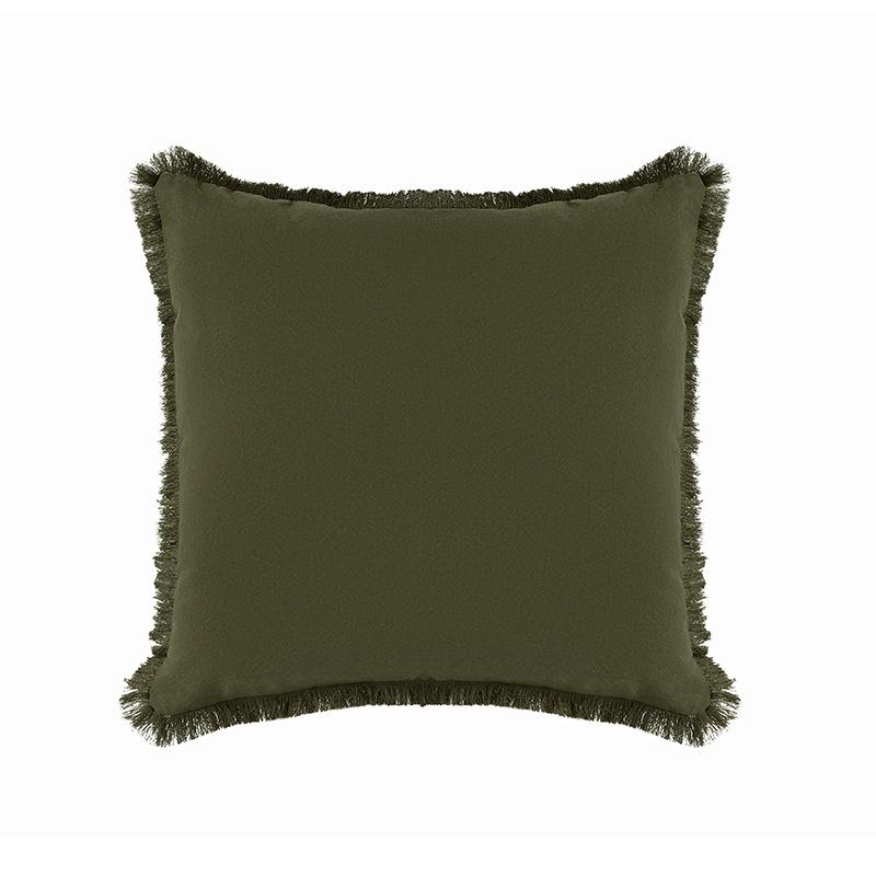 Modern Simple Sofa Cover Pillow Thickened Washed Cotton and Linen Tassel Living Room Bedroom Sofa Bedside Pillow Cover