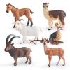 Realistic Plastic Forest Animal Models Including Goat Alpaca Deer Ostrich Foal Collectible Figurines