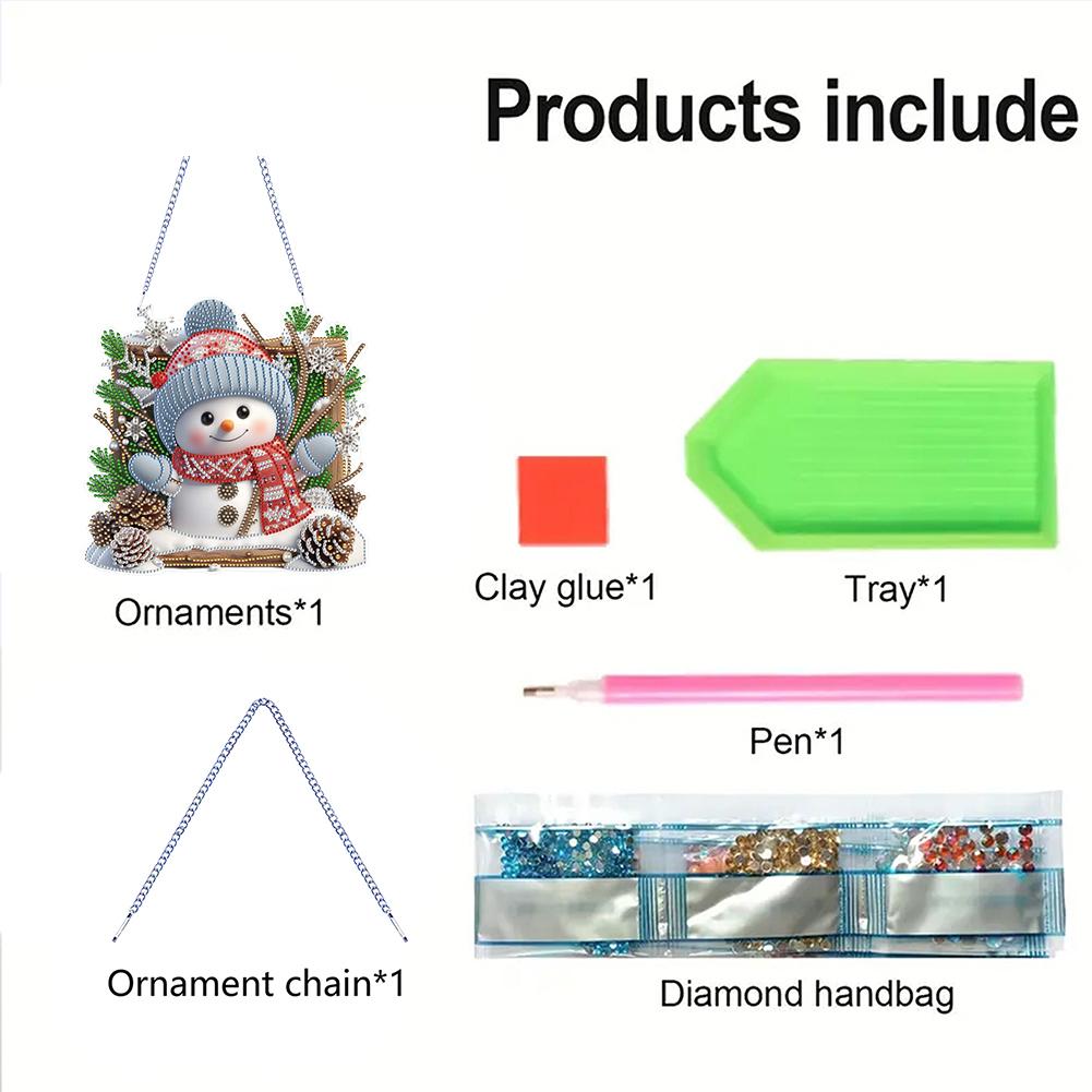 Xmas Theme 2D Flat DIY Special Shape Rhinestone Diamond Art Window Pendants Diamond Painting Set Wall Decor for Home & Windows
