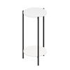 Furinno Besi Series High Side Table with Steel Legs, 2 Tiers, White/Black [Officially Imported from Japan] 23079WHBK