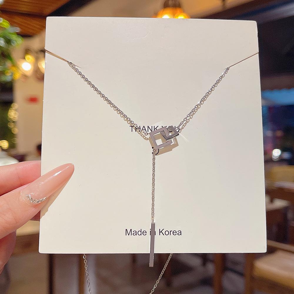 

Шикарное ожерелье с подвеской для женщин - роскошный дизайн, индивидуальная цепочка из титановой стали на ключицу