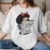 Mafalda Mit Zeitung Unisex Unisex T-Shirt Anime Cartoon Lustiges T-Shirt Rundhals T-Shirt Reine Baumwolle Geschenkidee Kleidung