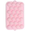 25 Fächer Eiswürfelform Einfach zu lösen Silikon Eisball Maker Form Mini Runde Eiskugelform mit Deckel Rosa