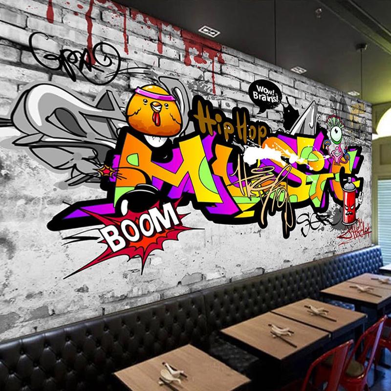 Graffiti 3D Tapete Street Art Wandmalerei Wohnzimmer Heimwerker Café Restaurant Bar Ktv Wandbild