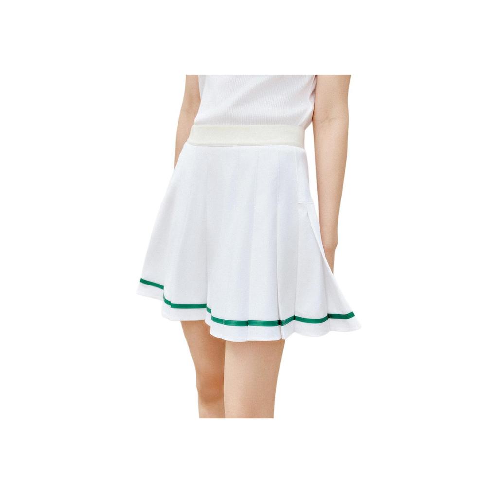 Anta Bequemer Einfacher Vielseitiger Sportlicher Mid-Waist Faltenrock Damenröcke Schneeweiß 162538206-1