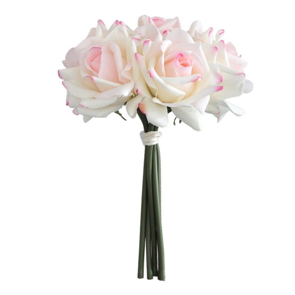 Silk Petal Artificial Flower Rose Multicolor Flower Bouquet Creative Faux Rose Flower  Gift