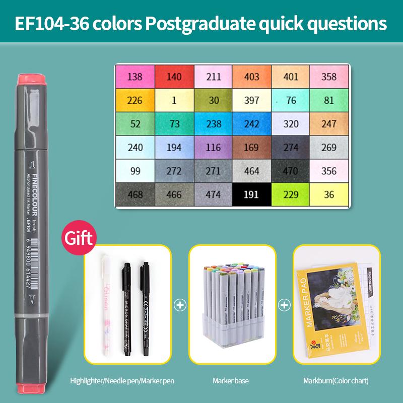 EF104 Double-Head Alcohol Marker Pens Sketch Design Marker Brush Pen Beginner Manga Graphic Drawing Art Supplies