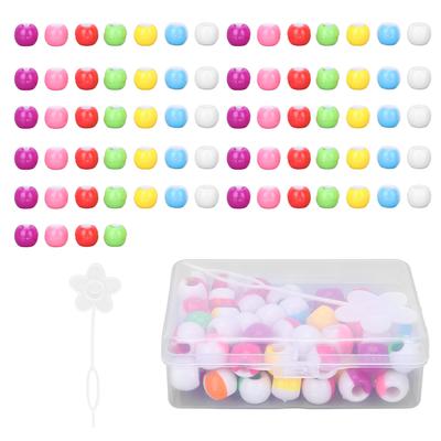 74pcs Hair Beads Flexible Hair Braid Cuffs with Hair Wearer and Storage Box for Hair Braids and