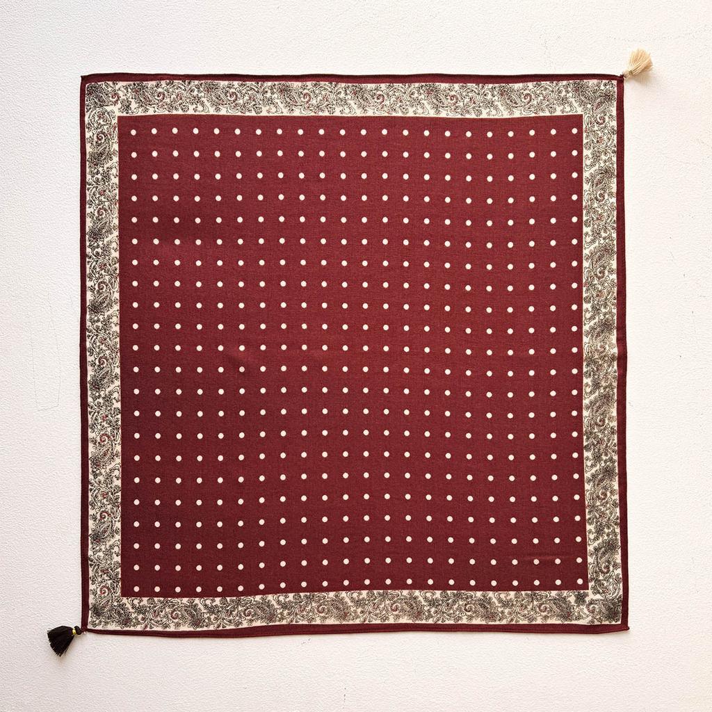 Spring New Cashew Polka Dot Printed Silk Scarf High Sense Versatile Fashion European and American Style Daily Travel Shawl
