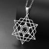 Dawapara Sacred Geometry Merkaba Necklace Star Tetrahedron Hexagon Seed of Life Pendant Stainless Steel Spiritual Jewelry