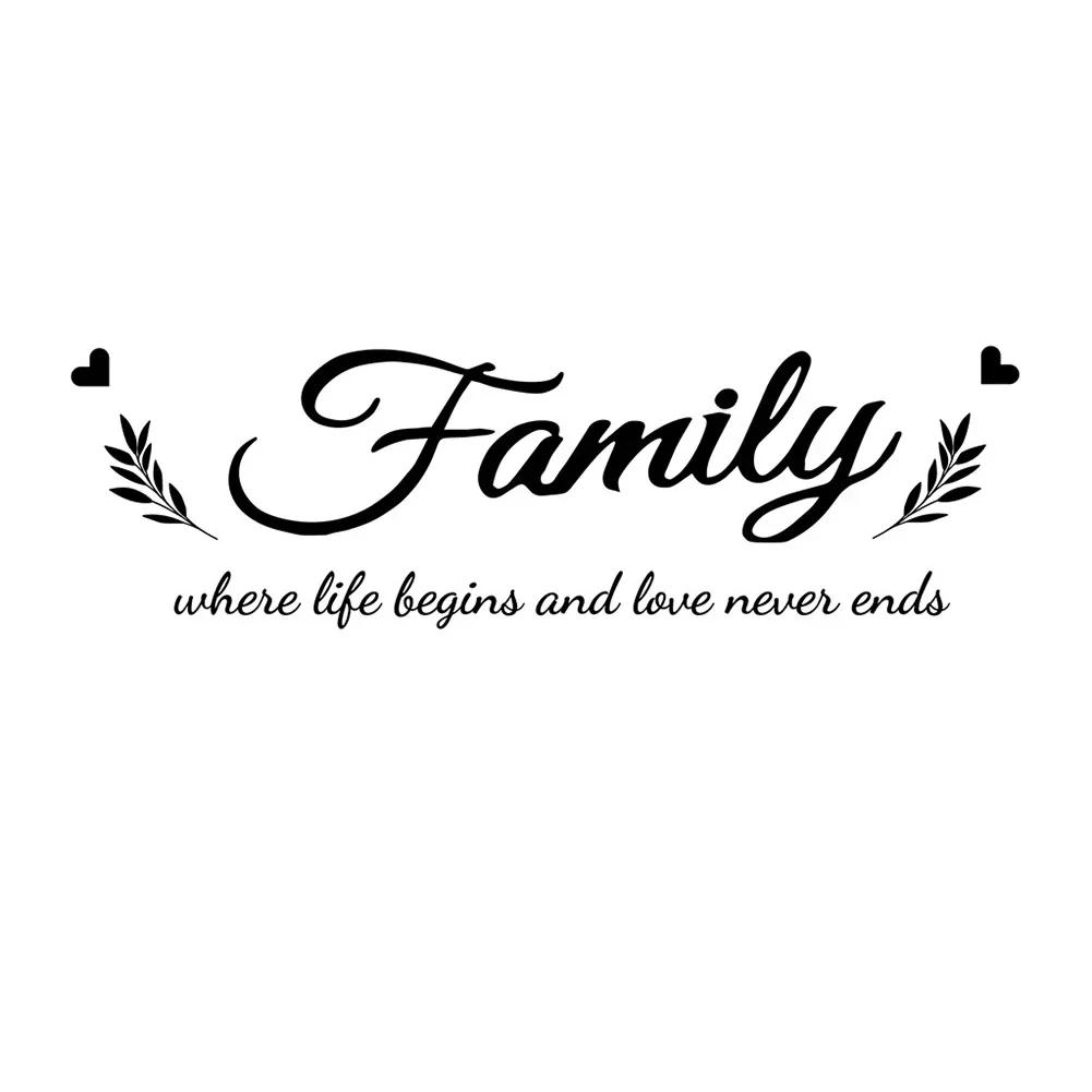 Family Quotes Stickers Family Words Wall Stickers Bedroom Living Room 10cm*30cm*0.1cm Customizable Design Easy To Remove