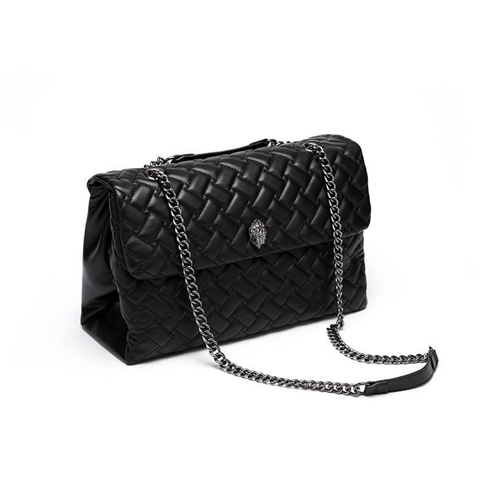 Módní dámská taška Značková taška s diamantovým prošíváním a řetízkem přes tělo Mřížková designová taška přes rameno s hlavou orla Velká taška