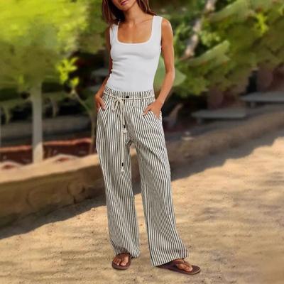 Summer Striped Printed Casual Pants Are Fashionable Comfortable and Adjustable Women's Clothing