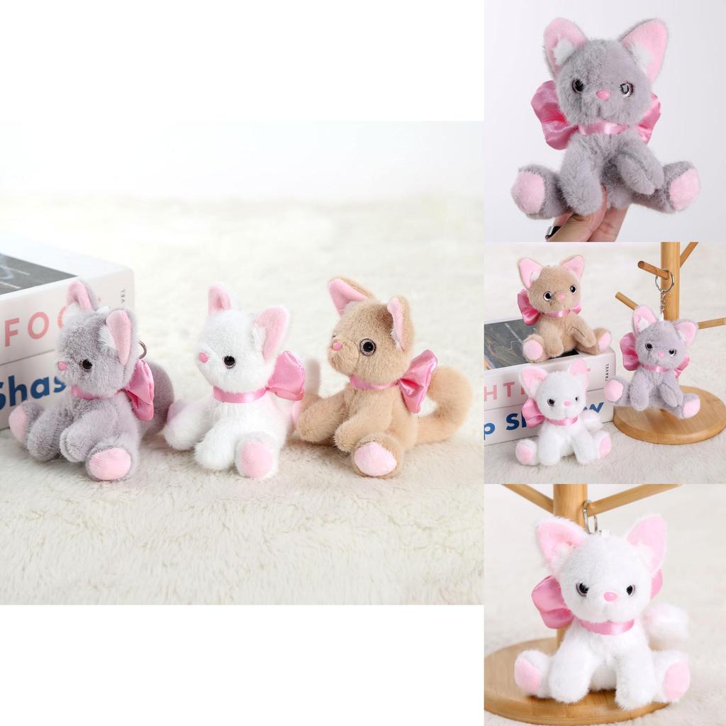 Animal Plush Cat Toy With Short Pile Plush For Backpack Accessory