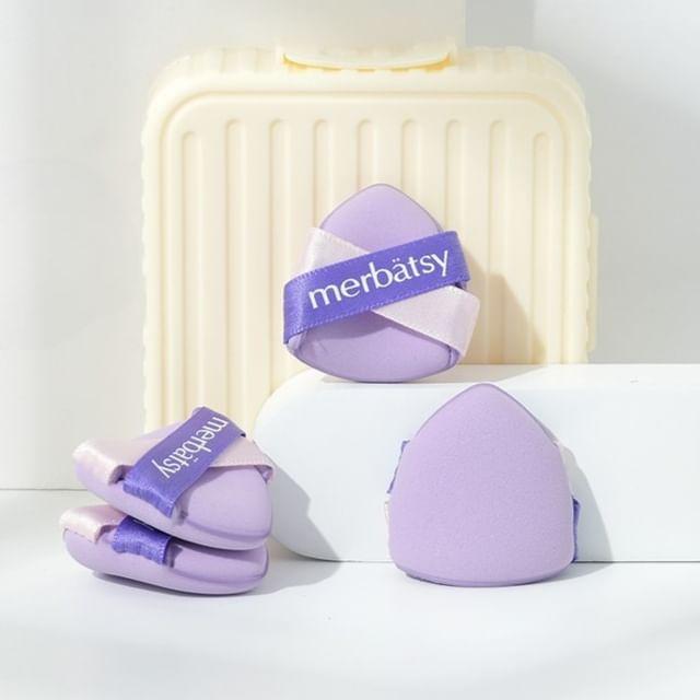 Jericoure - Set of 4: Mini Finger Powder Puff with Case Purple