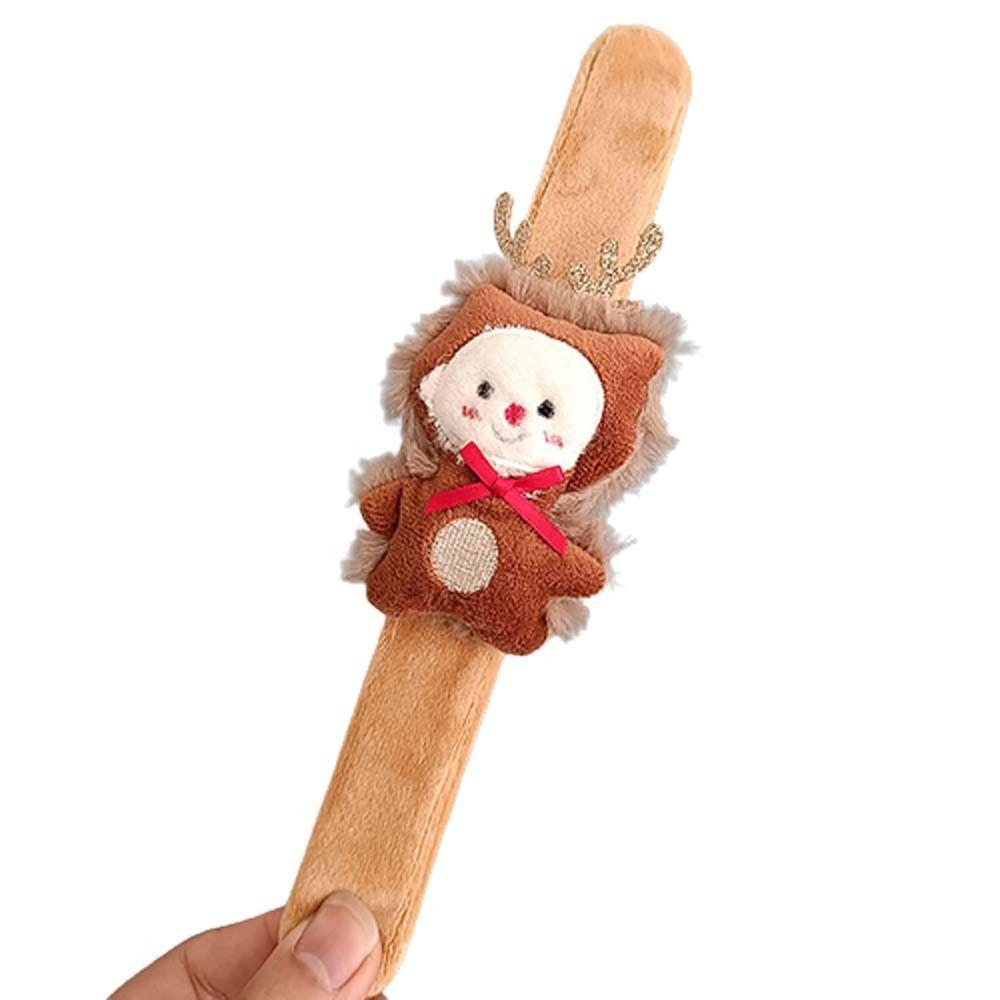 Snowman Santa Wristband With Clap Circle Elk Slap Bracelets Christmas Gifts