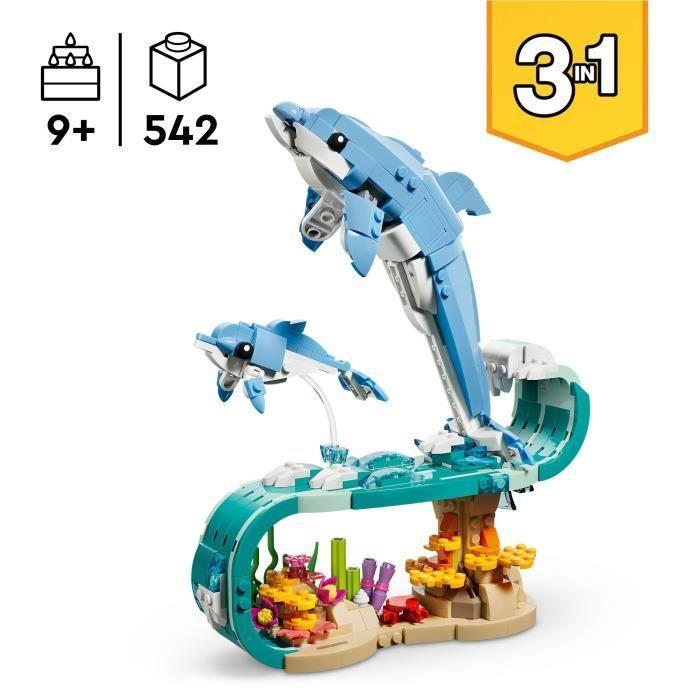 LEGO Creator 3-în-1 31385 Animale Marine : Delfinii Frumoși - Joc de Construcție 9 ani