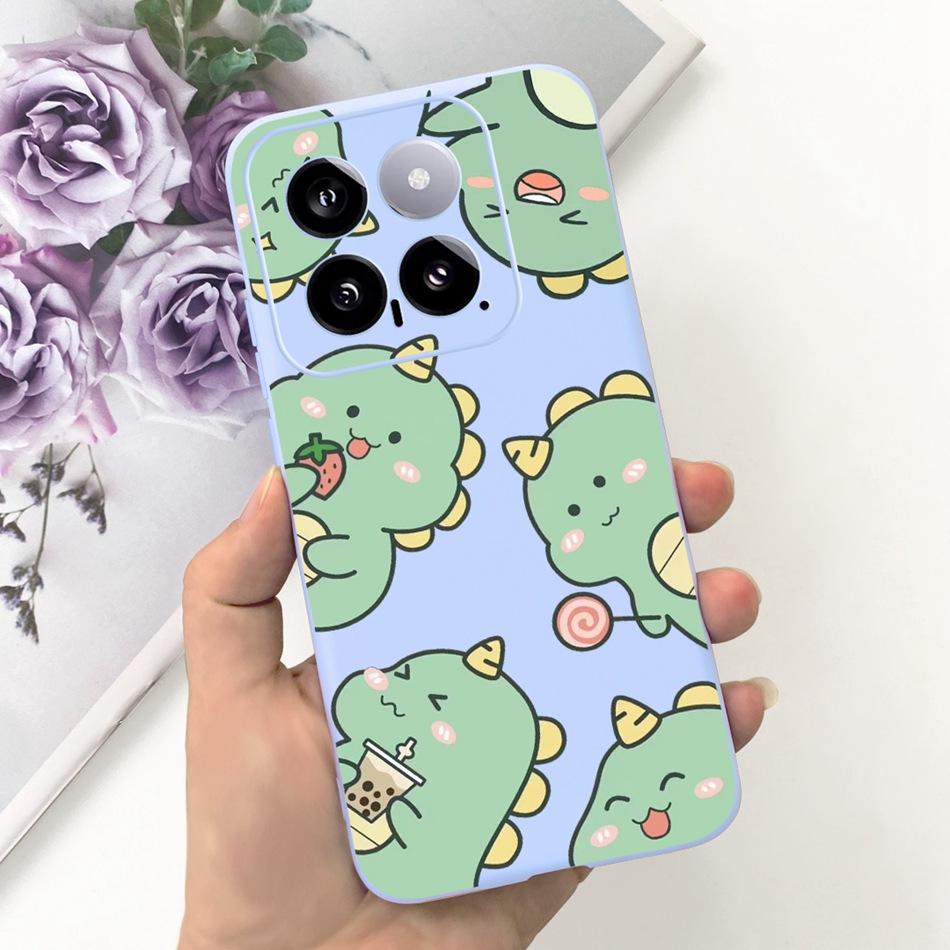 For Xiaomi 14 Phone Case Xiaomi Mi 14 5G Mi14 2024 Cute Cat Cartoon Jelly Silicon Soft Protective Back Cover