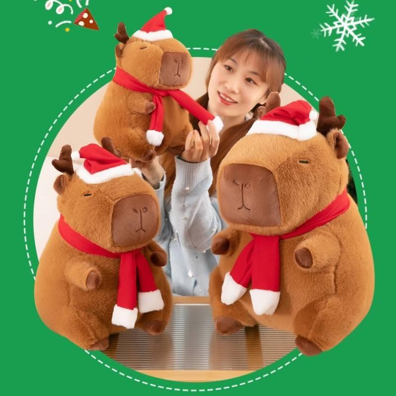 Adorable Brown Capybara Plush Toy Soft Cuddly Cushion For Christmas Decor 30cm To 50cm