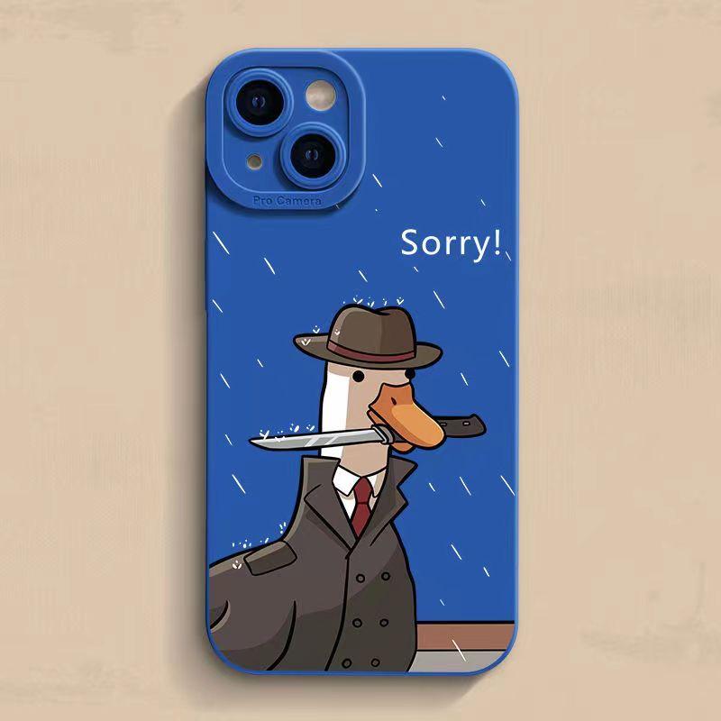 

New Fun Duck Silicone Case For iPhone 11 12 13 14 15 Pro Max Mini X XR XS Max 7 8 15 Plus SE Men s Shockproof Bottom Cover iPhone 13 Mini
