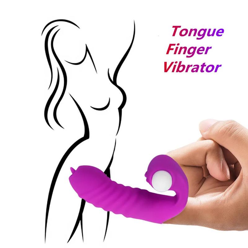 Finger Sleeve Vibrator Female Masturbator Clit Stimulate Tongue Licking Massager Erotic Exotic Accessories Sex Toys For Women 18