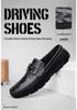 Men's Genuine Leather Loafers: British Style Slip-On Driving Moccasins with Soft Sole