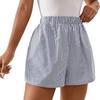 Sommer-Shorts für Damen, gestreifter Druck, hohe elastische Taille, Pyjama-Shorts, Homewear, Strand-Shorts, lässige Schlaf-Shorts