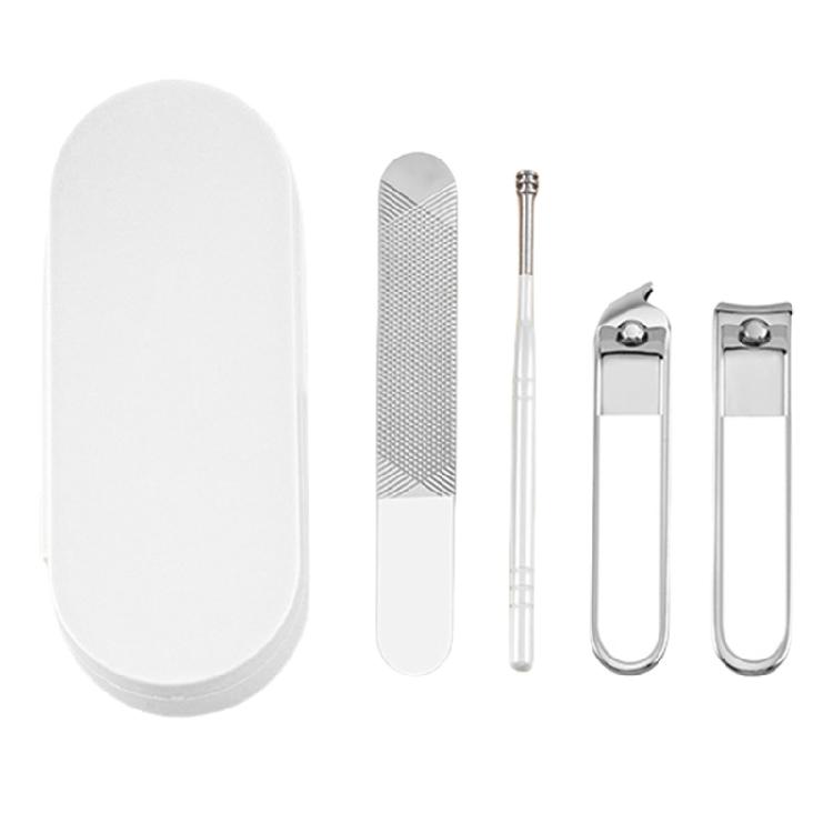 4 Pcs Stainless Steel Nail Clippers Toenail Clippers with Nail File Angled Head Fingernail Trimmer for Seniors Elderly