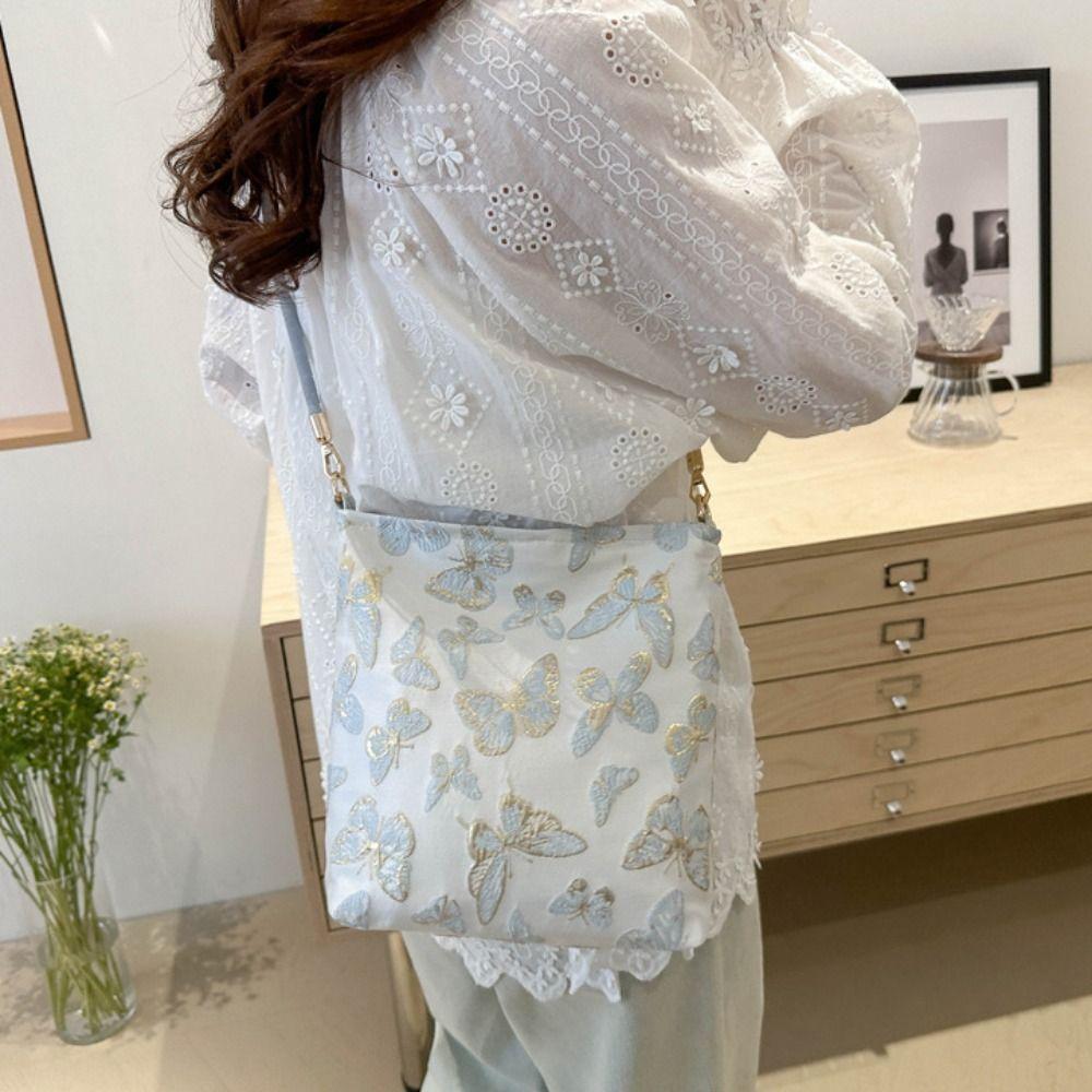 Bamboo Leaf Crossbody Bag Lightweight Chinese Style Handbag Cute Butterfly Shoulder Bag  Travel