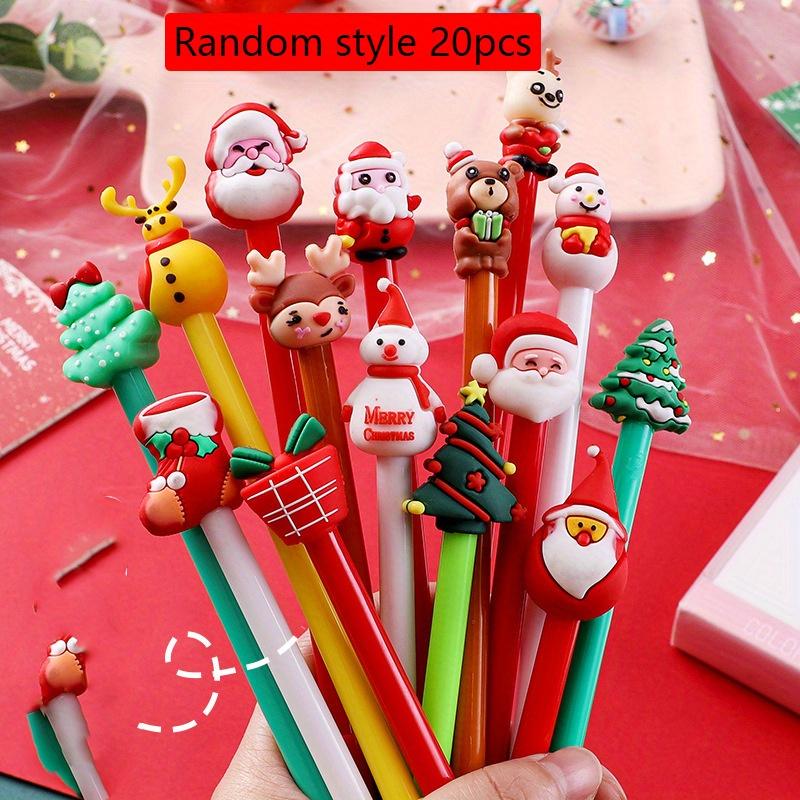 

20pcs 0.5mm Christmas Gel Pen Cute Christmas Tree Reindeer Santa Snowman Gift 0.5mm Black Neutral Pens School Office Stationary Back to school season 20Pcs