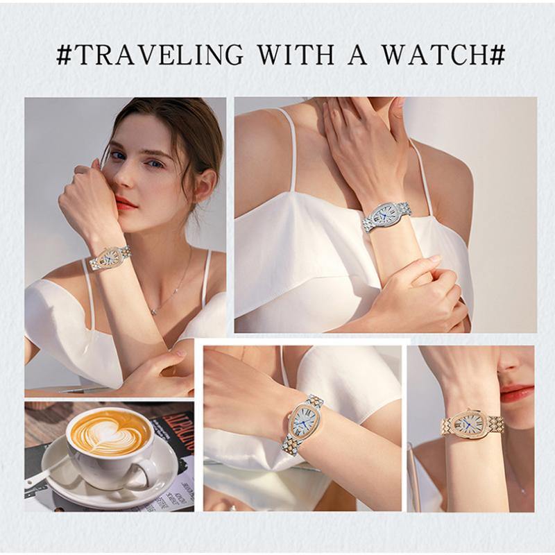 SANDA Ladies Watches Gifts Snake Head Watch for Women Luxury Fashion Steel Strap Quartz Wristwatches