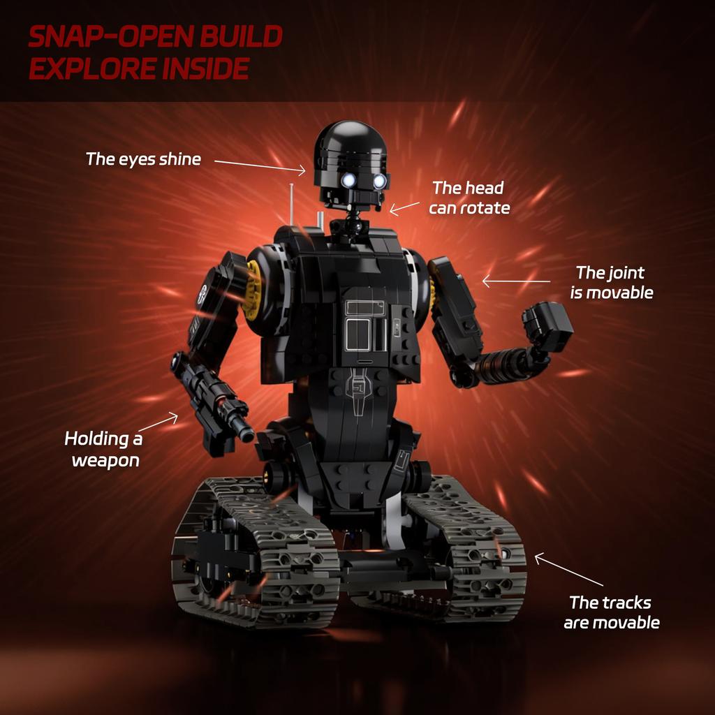 588Pcs Electric Remote Control Security Robot Moc Building Blocks Model Assembly Educational Toy Ornament Boy'S Birthday Gift