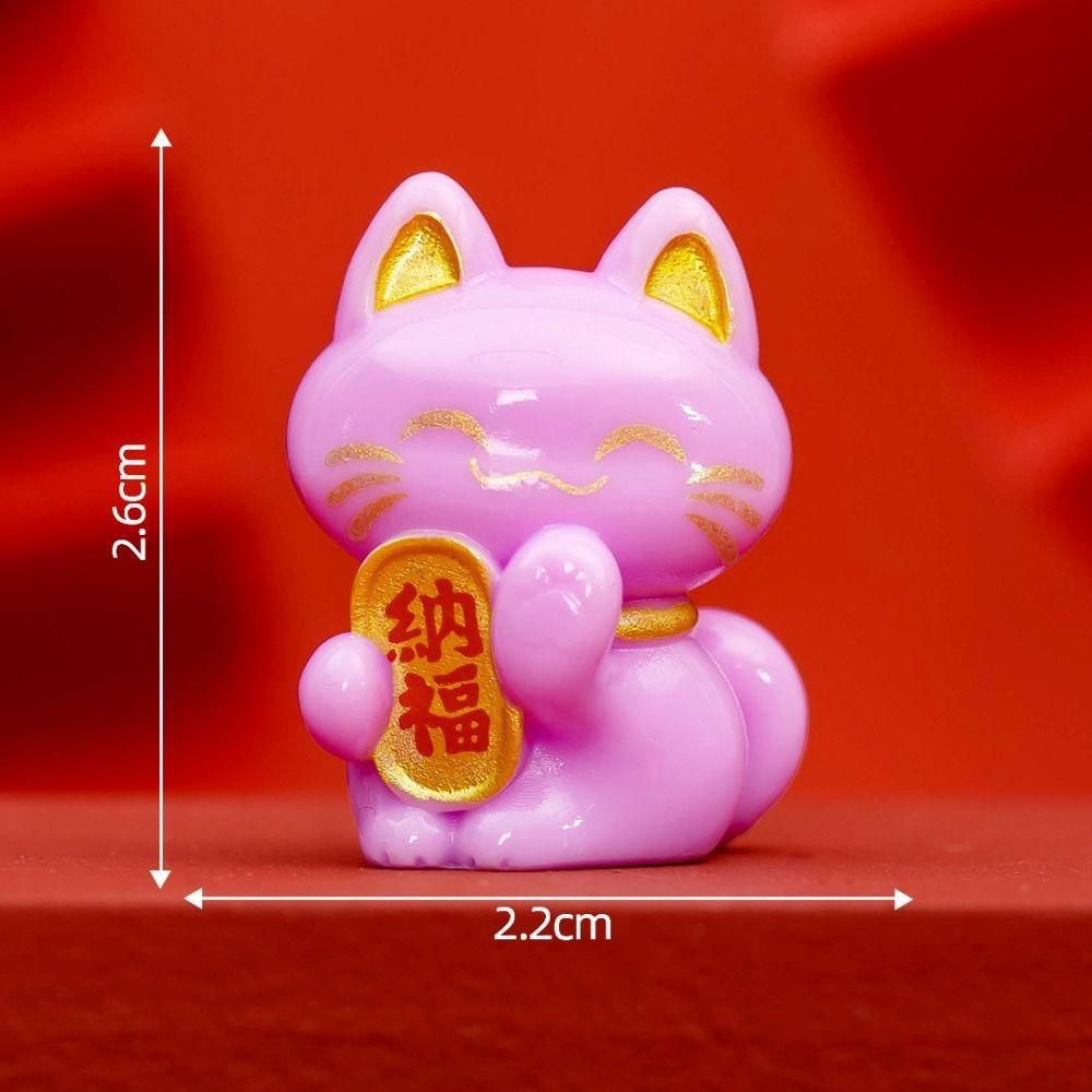 Desktop Ornament Cartoon Lucky Cat Statue Cute Creative Lucky Cat Figurine Exquisite Animal Model Miniatures Collectible