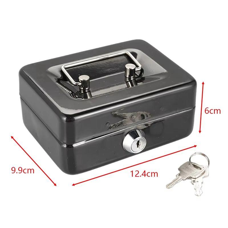 ABIY Mini Safe Cash Box Lock Box Metal Security Box With Key Sturdy For Coin Bank Money Bank Portable For Coin Collection