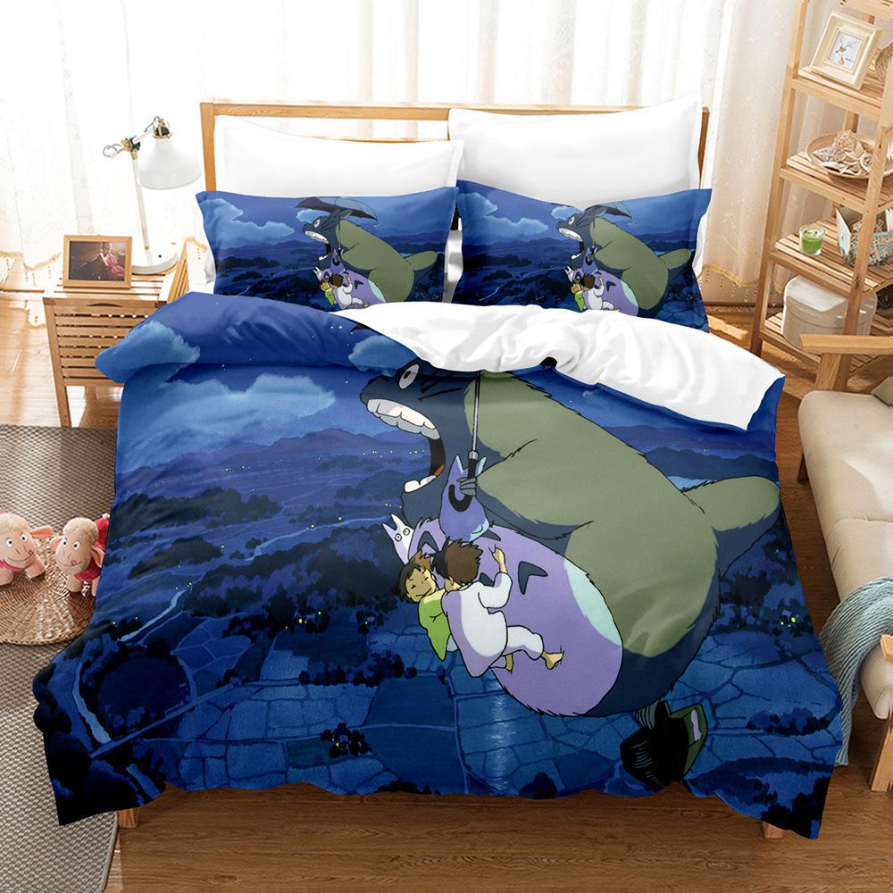 Cute Cartoon Chinchilla 3D Digital Printing Quilt Cover Pillowcase Bedding Three-Piece Batch