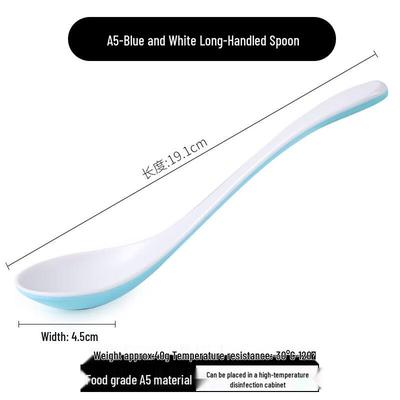 Melamine Two-Tone Long-Handled Soup Spoons