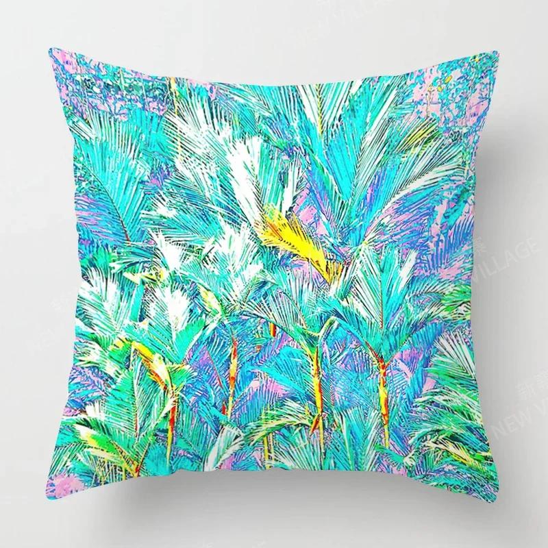 Nordic Fall Home Decor Autumn Throw Pillow Case Sofa Cushion Cover Modernplant Green Leaf