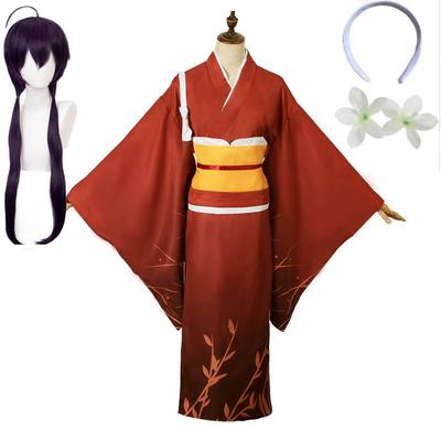 Izumi Kyouka Cosplay Kostüm Kimono Halloween Party Anzug für Mädchen mit Kyoukas Kopfschmuck