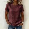 Women's Round Neck Short Sleeve T Shirt Loose Fit Casual Top Lightweight Soft Fabric Comfortable Everyday Wear
