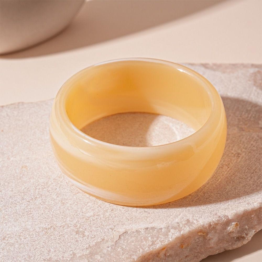 Strip Round Wide Bracelet Smudging Retro  Hand Ring Temperament Acrylic Bangle  Girls