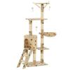 VidaXL Cat Tree with Sisal Scratching Post 138cm Beige Paw Print