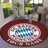 FC Bayern Munchen Custom Name Round Area Rug,Carpet Rug for Living Room Bedroom Sofa Playroom Decor,Non-slip Floor Mat