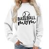 Women's Oversized Crew Neck Letter Print Baseball Sweatshirt Long Sleeve Casual Top Loose Fit Streetwear