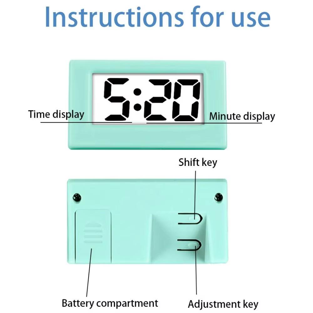 Mini LED Triangle Small Clock Portable Students Watch Time Simple Small Ornaments Mute Clock Home Office Bedroom Decoration.